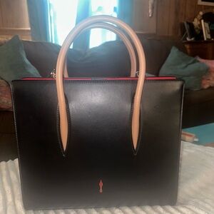 Christian Louboutin Leather Spiked Paloma Handle Bag